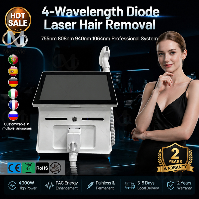 2026 Professional 4 Waves Port - Industrial Laser Hair Removal Machine recension och pris