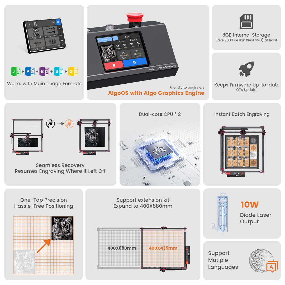 AlgoLaser DIY KIT MK2 10W Lase - Industrial Laser Engraver recension och pris