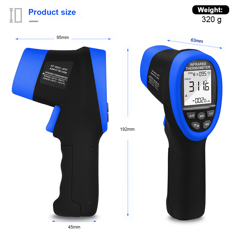Infrared Thermometer, Digital  - Industrial Laser Measuring Device recension och pris